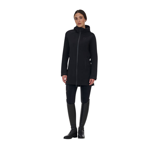 Chaqueta softshell de mujer Equestro Ridertechnology impermeable larga - Negro