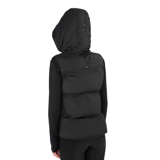 Chaleco técnico para mujer con capucha Ridertechnology Equestro - Negro