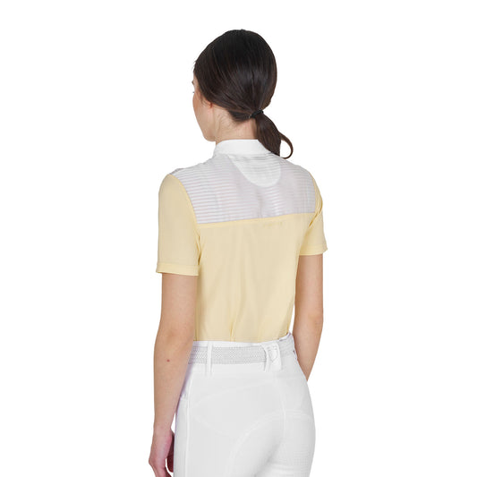 Polo concurso mujer slim fit con insertos en tejido tipo seda Equestro - Sunlight