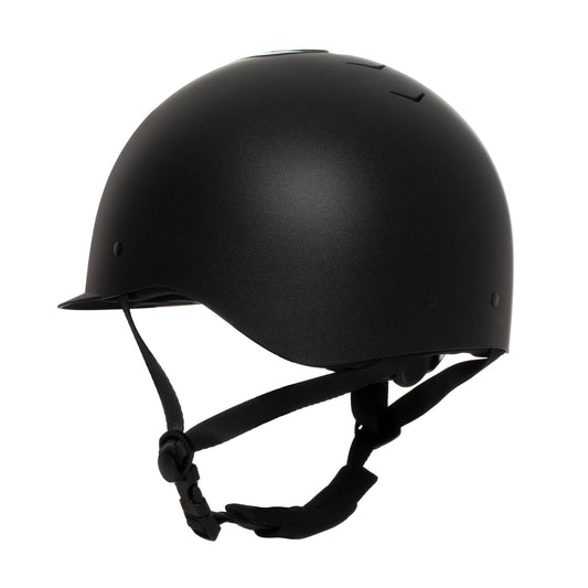 Casco mujer Azael Stone visera estrecha homologación EN 1384-2023 Equestro - Black/Black Shiny