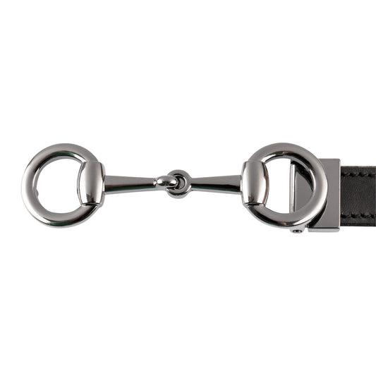 Cinturón de mujer con clincher y hebilla filete Equestro - Black/Black