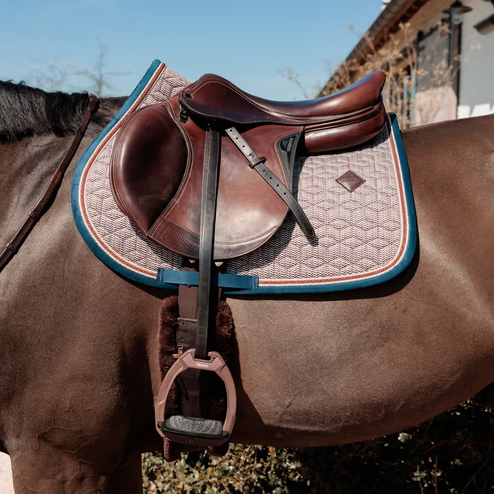 Manta para caballo Kentucky Saddle Pad Pied-de-Poule Bordeaux detalle 4