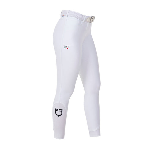 Pantalones de mujer full grip Equestro X FISE - Blanco
