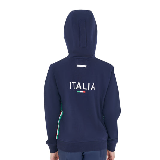Sudadera unisex para niños con capucha Equestro X FISE - Navy Blazer