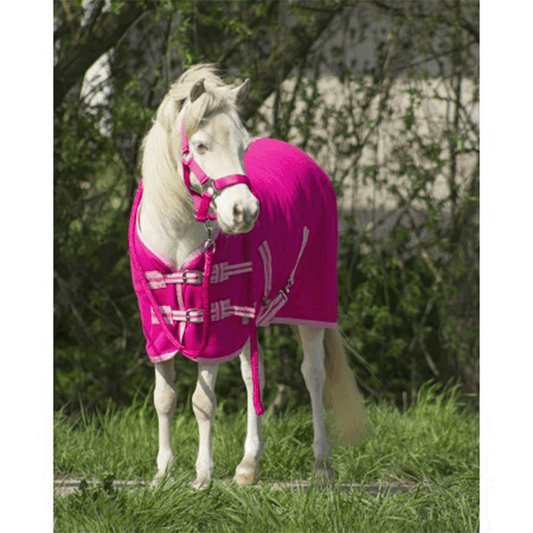 Mantas exteriores forro polar rug color con correas cruzadas QHP para equitación - vista 2