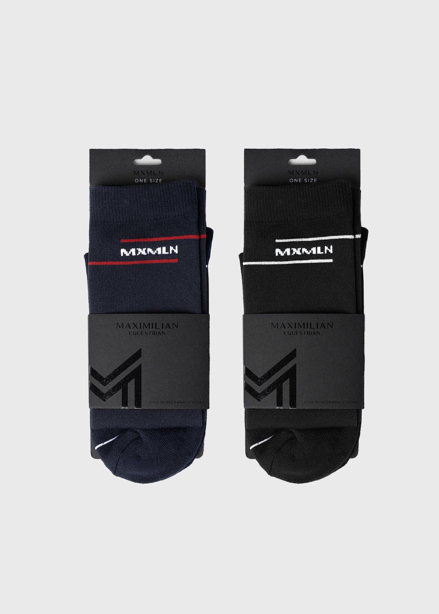 Producto ecuestre Maximilian Equestrian 2-Pack Revo Riding Socks (Black/Navy) detalle 4