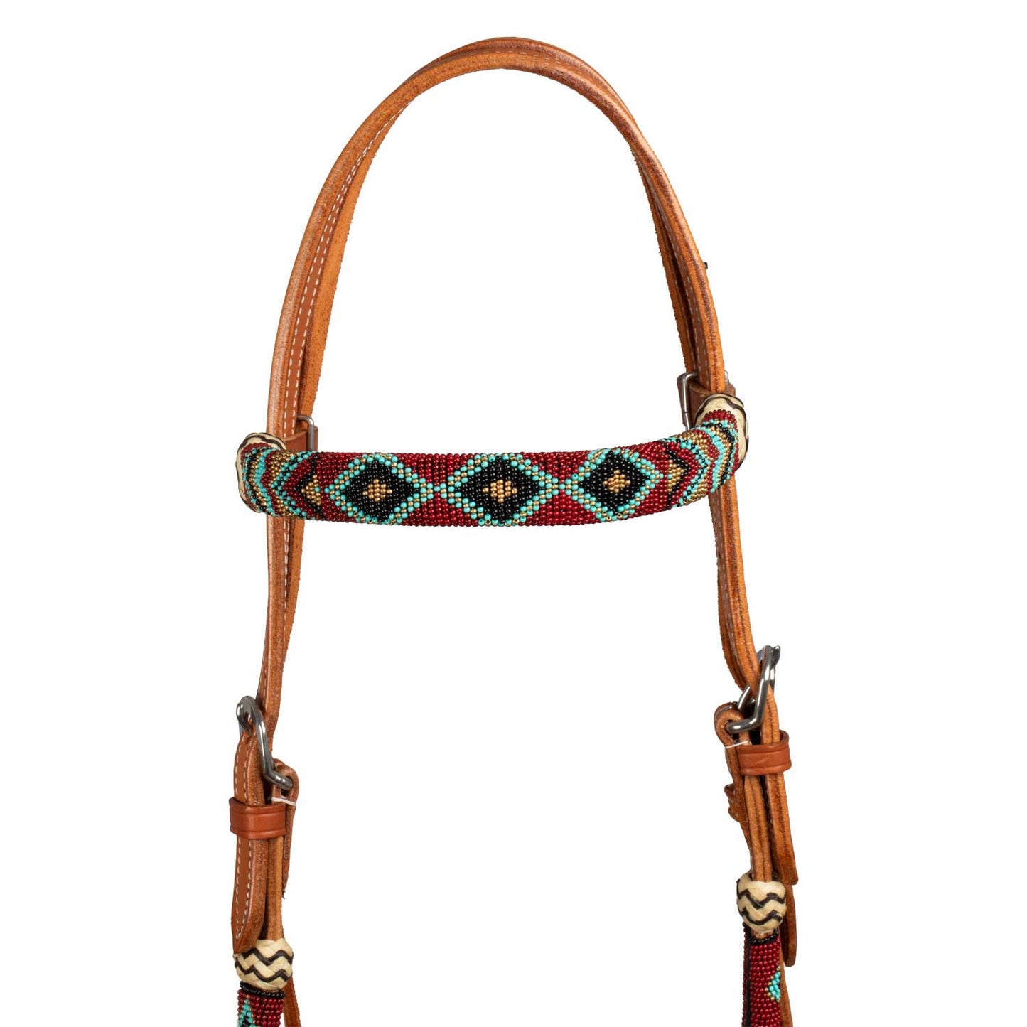 Bosal set con perlas burdeos y riendas mecate de crin Pool's