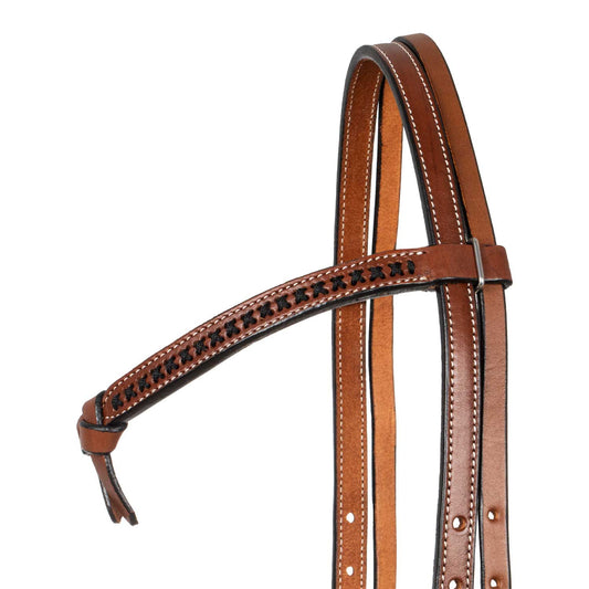 Cabezada western futurity con frontal trenzado Pool's - Chestnut