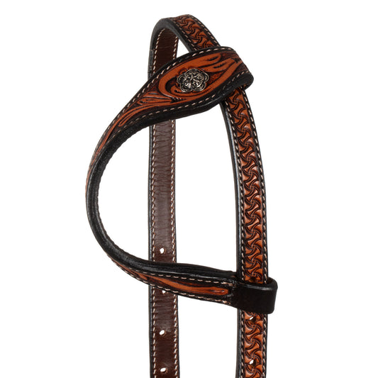 Cabeza western una oreja con decoraciones florales Pool's - Natural
