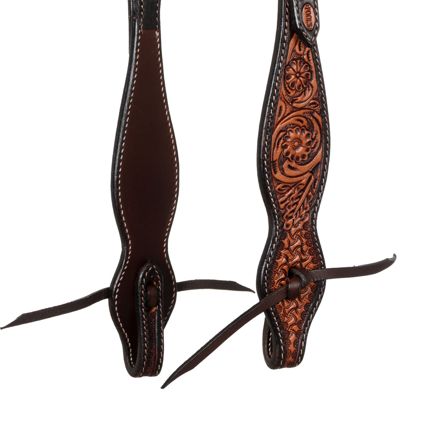 Cabeza western una oreja con decoraciones florales Pool's - Natural