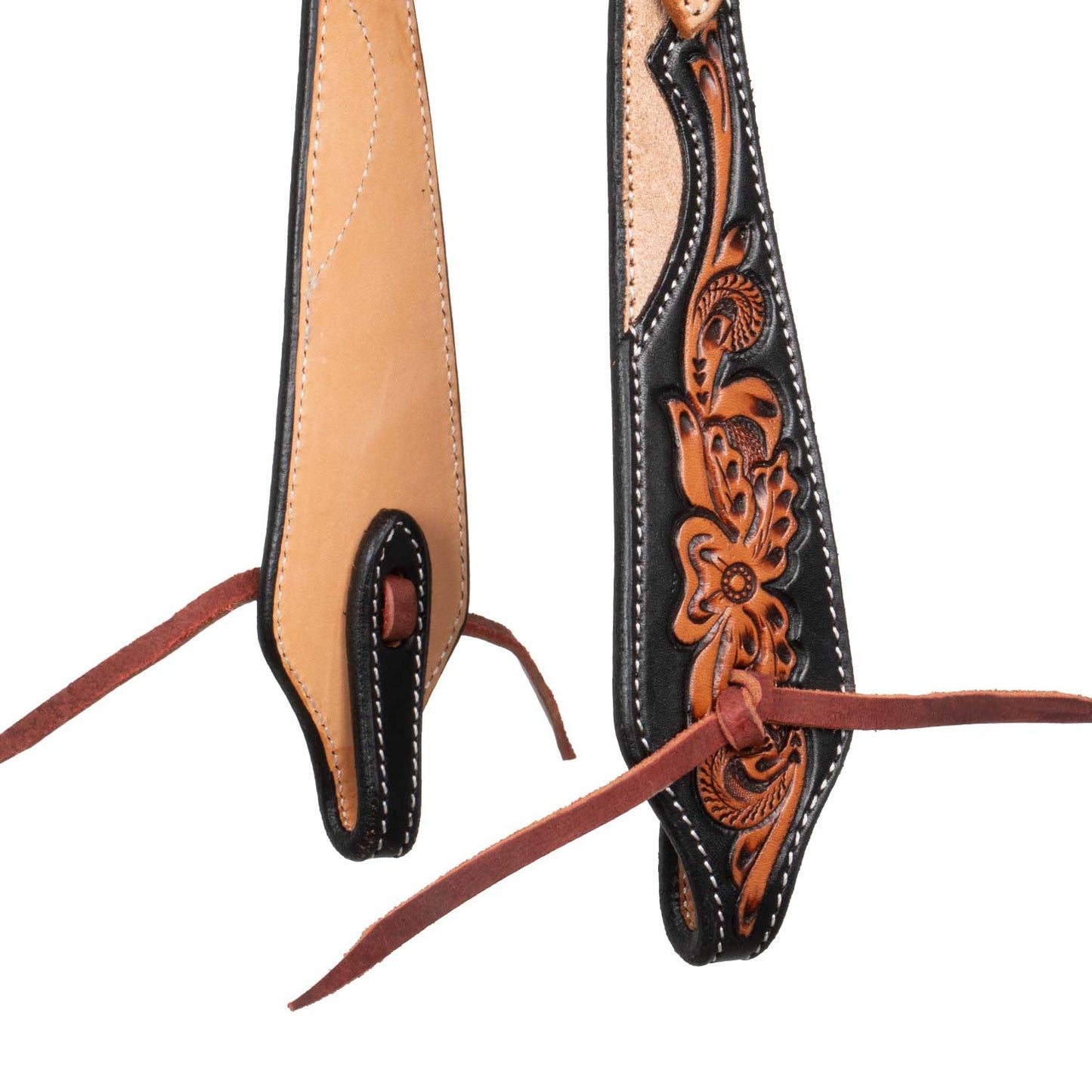 Cabeza western una oreja decoraciones dark floral Pool's - Black/Natural