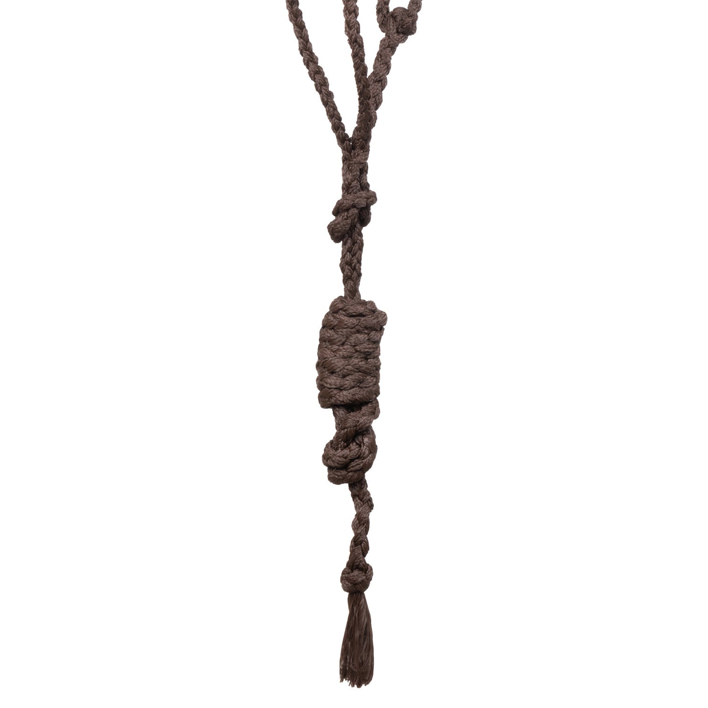 Cabezada de cuerda de mohair con diseño de diamante Pool's - Brown/Beige