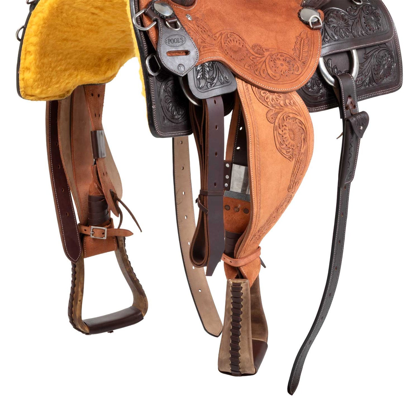 Silla de cow horse de Pool's con grabado floral - Marrón oscuro