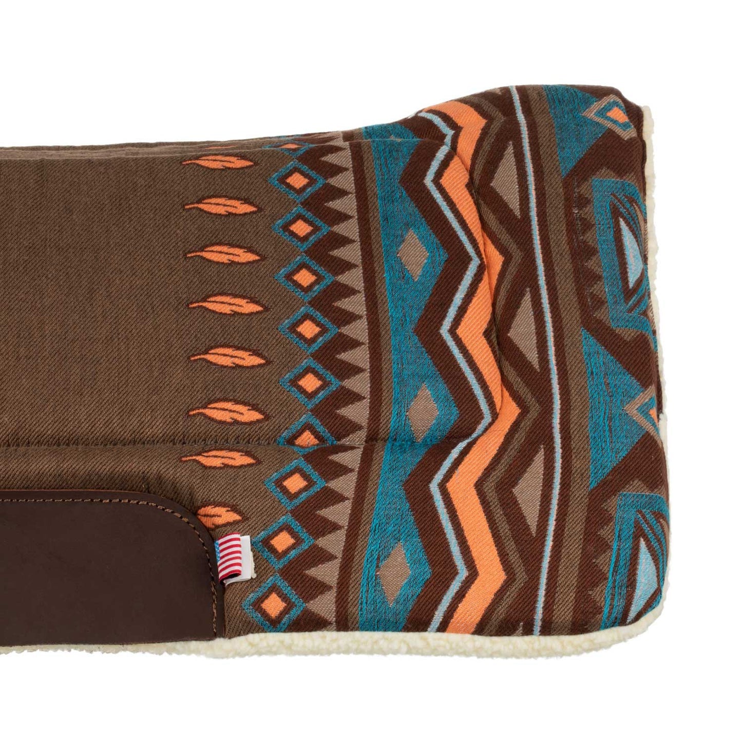 Manta western con insertos de cuero y relleno de lana sintética Pool's - Brown/Orange