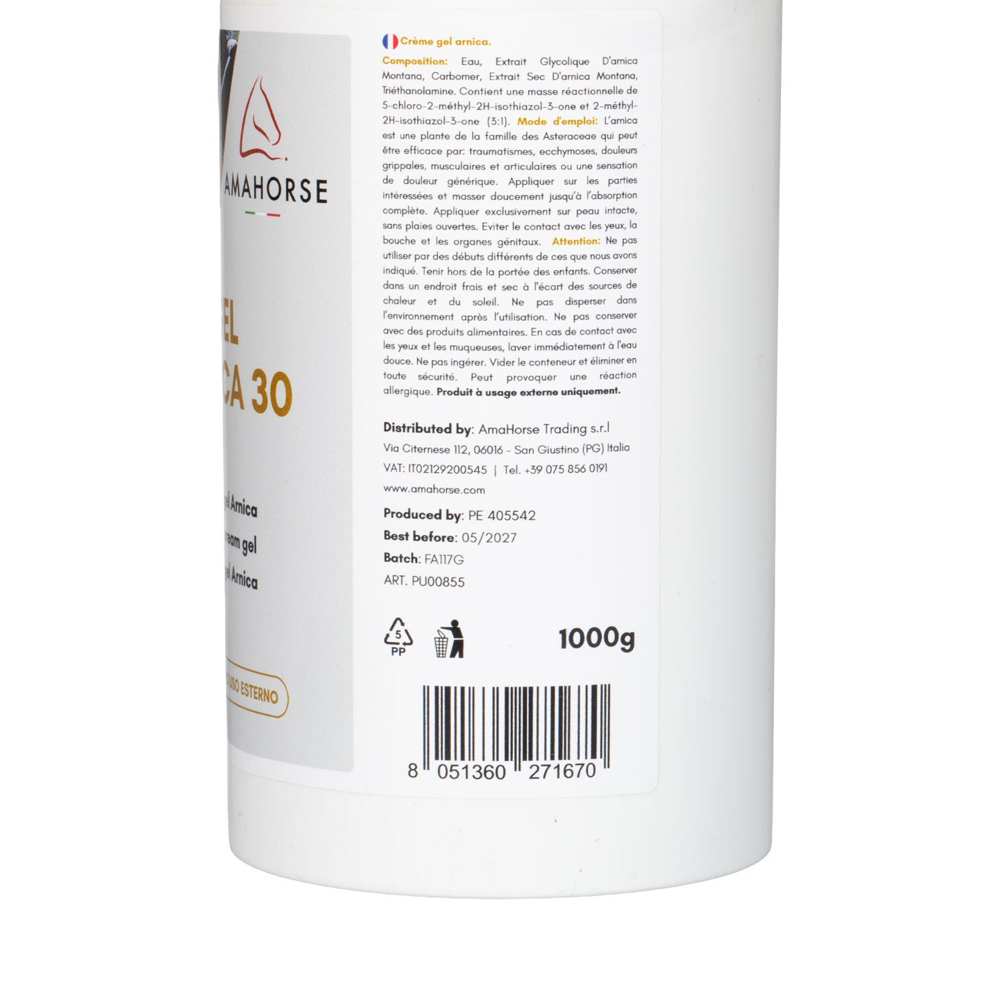 Gel de árnica 30 (1 kg) Umbria Equitazione