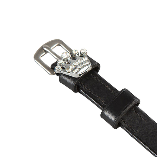 Cordones para espuelas de cuero con decoraciones y strass Equestro - Corona