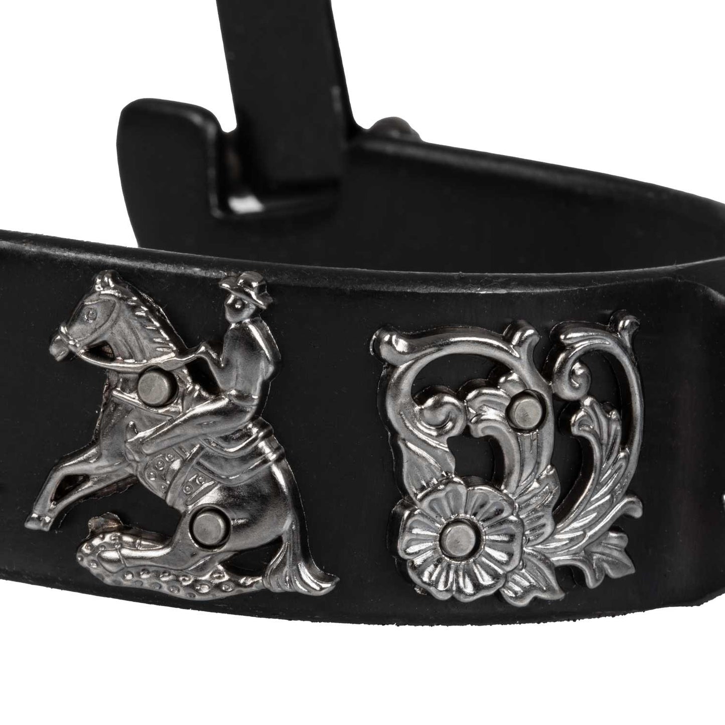 Espuelas Western negras con flores de reining Pool's