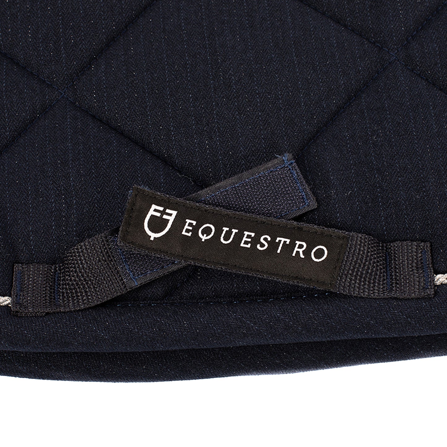 Sudadera de salto de algodón con pasamanería y logotipo Equestro - Azul marino