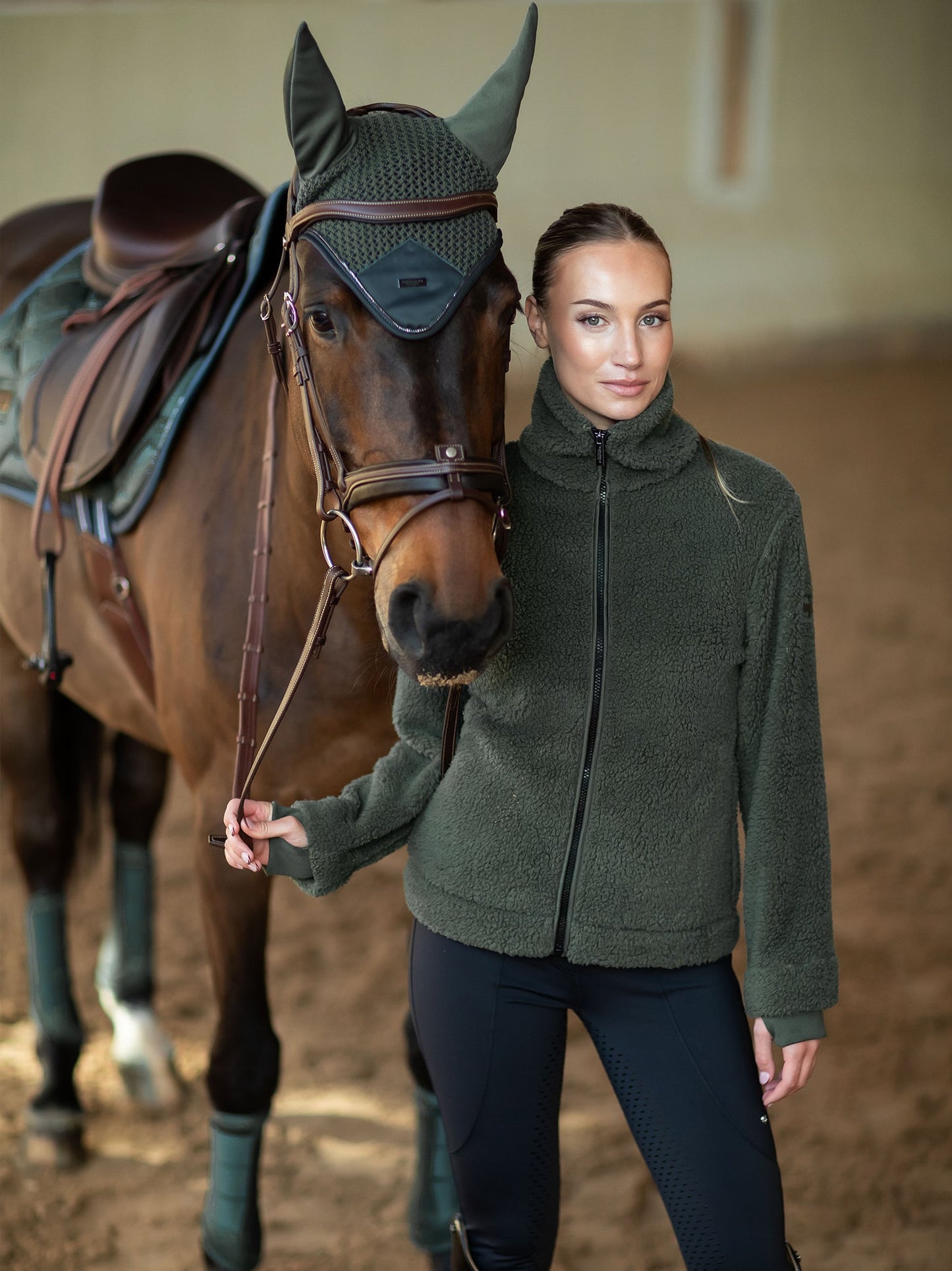 Teddy Fleece Jacket Equestrian Stockholm Teddy Fleece Jacket Avenue Green detalle 7