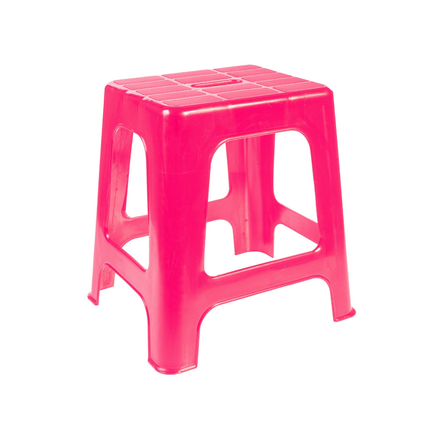 Taburete de plástico V-Plast negro-rosa fuerte - Hot Pink