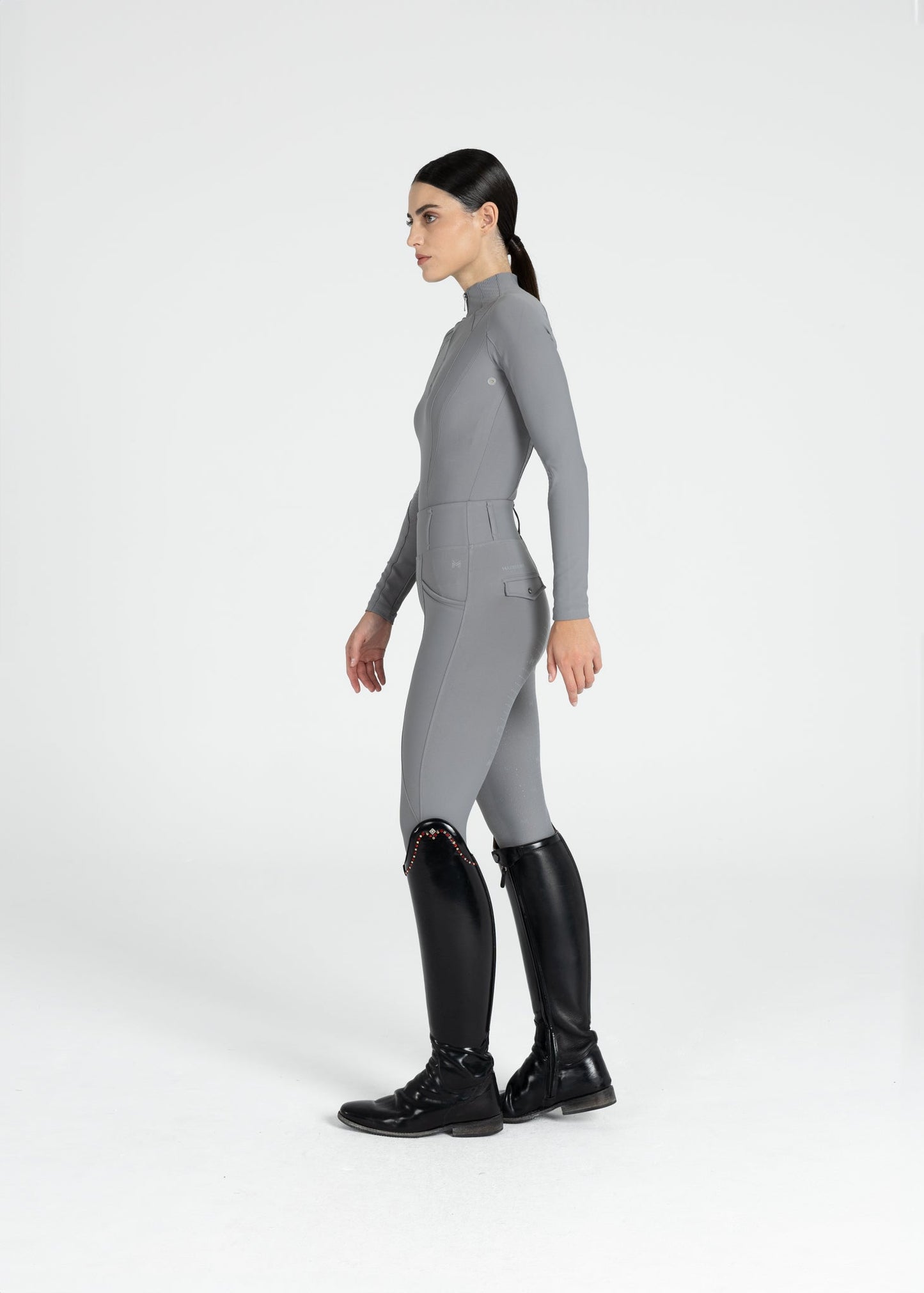 Producto ecuestre Maximilian Equestrian Pro Riding Leggings (Titanium) detalle 10