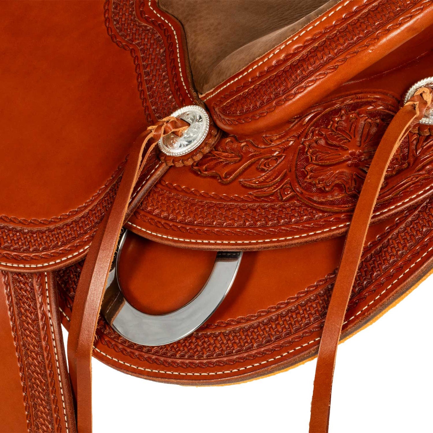 Sella Westwood wade doble falda asiento acolchado flor #6 borde #77 - Cognac / Nabuck 5020