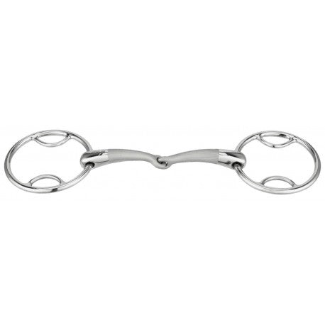 Embocaduras Bocado 2 anillos - Satinox con pases, roto - Sprenger - Rojo para equitación