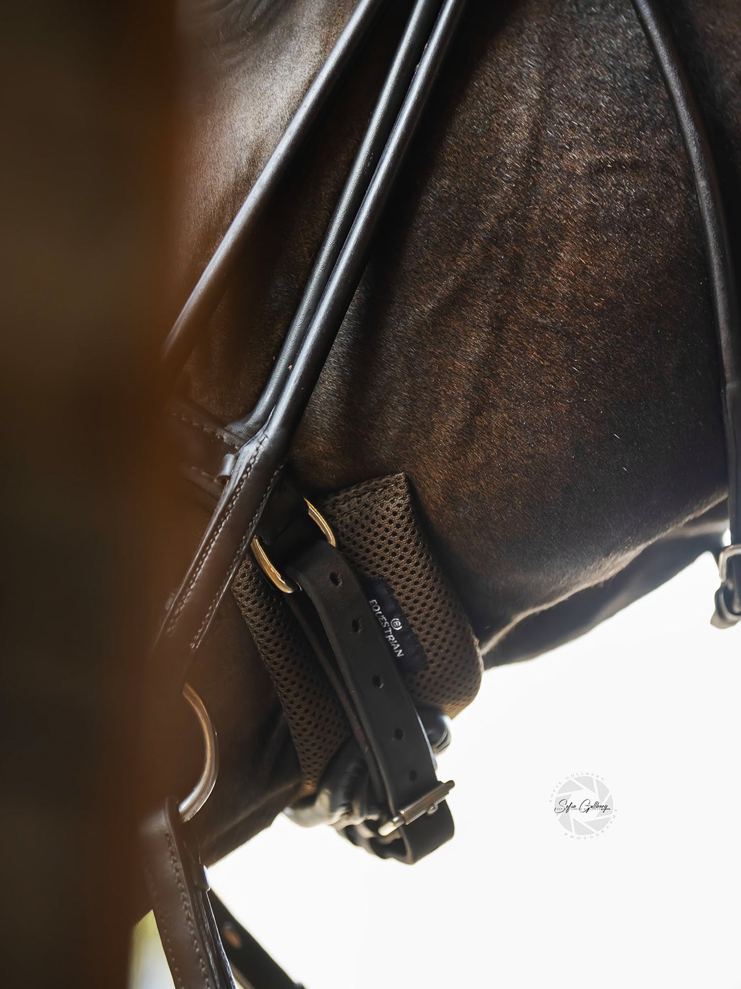 Protector ecuestre Equestrian Stockholm Chin Protector Brown detalle 4