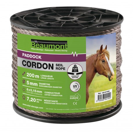 Accesorio ecuestre Cordón BEAUMONT - 5 mm - Paddock para equitación