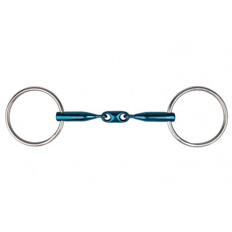 Filete 2 anillas - Eco Blue embocadura de 3 piezas - Metalab - Azul para equitación
