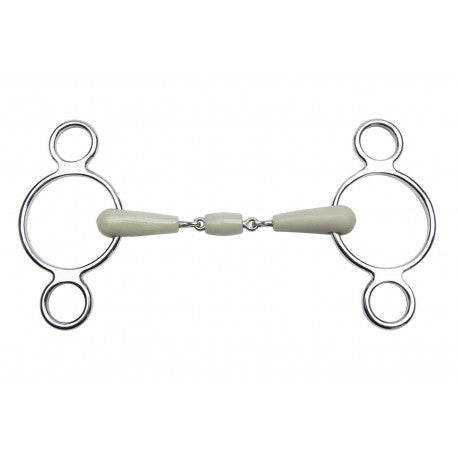 Filete ajustable - Flexi 3 anillas embocadura de 3 piezas - Feeling para equitación