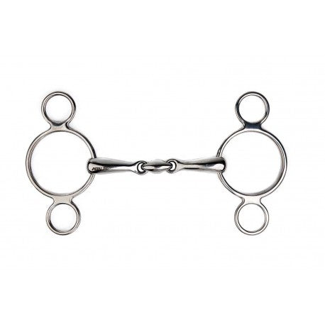 Filete ajustable 3 anillas, embocadura de 3 piezas - Metalab para equitación