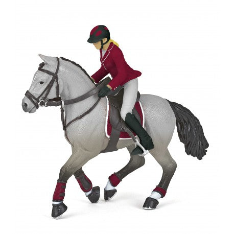 Accesorio ecuestre Caballo de concurso con su amazona - Papo para equitación