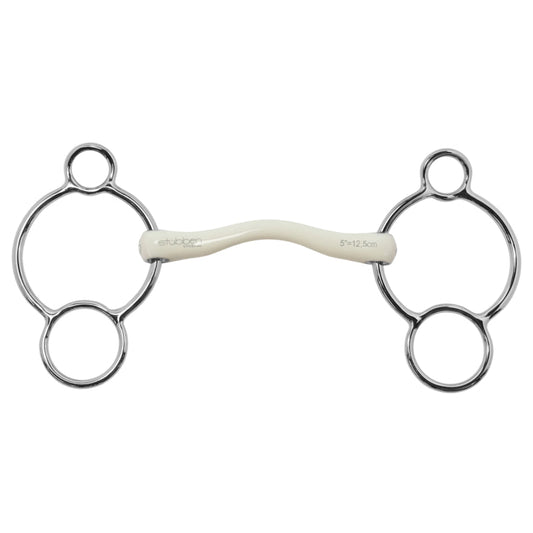 Embocaduras 3-Ring Bits Stübben Fine Line Flex 3-Ring Trense 1312 para equitación
