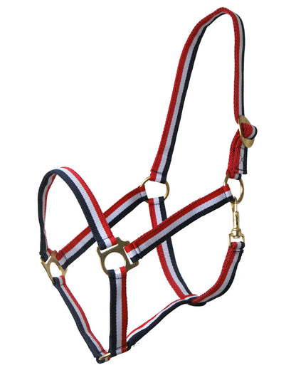 Cabezada de cuadra Head collar Rojo/Blanco/Azul QHP para equitación - vista 8