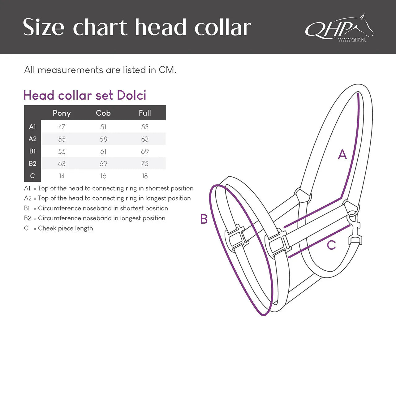 Cabezada de cuadra Head collar set Dolci QHP para equitación - vista 16