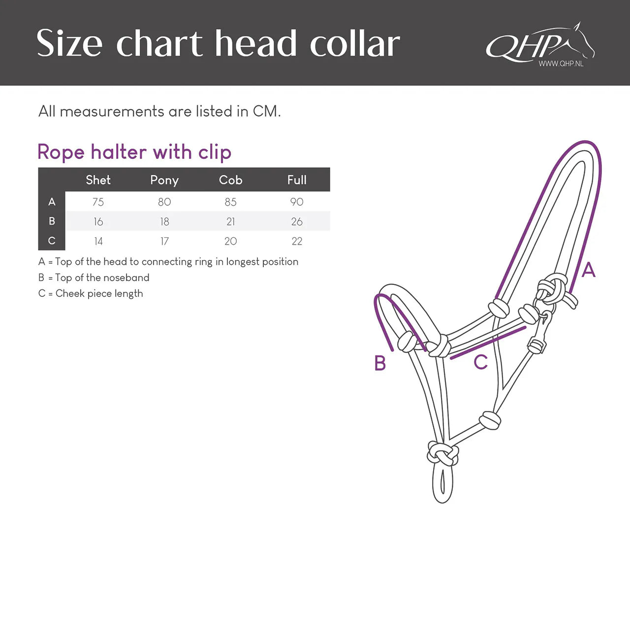 Cabezada de cuadra Rope halter con clip QHP para equitación - vista 10
