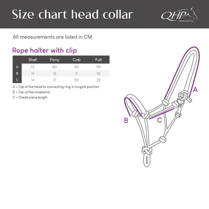 Cabezada de cuadra Rope halter con clip QHP para equitación - vista 10