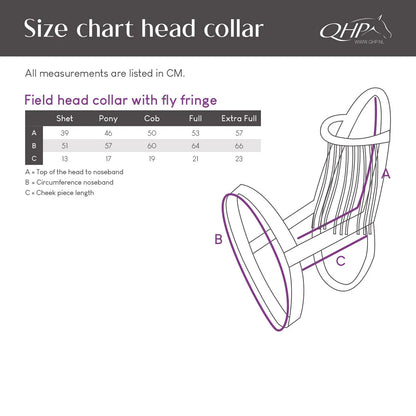 Flecos antimoscas Field head collar con fly fringe QHP para equitación - vista 4