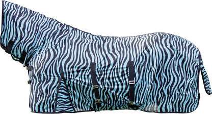 Manta para caballo HKM Combo Fly Rug Zebra Aqua vista principal