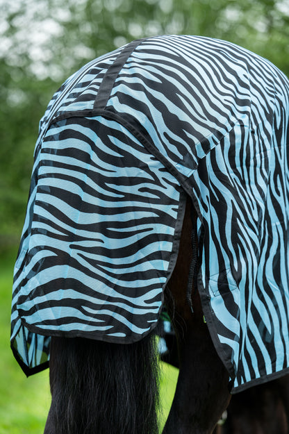 Manta para caballo HKM Combo Fly Rug Zebra Aqua detalle 7