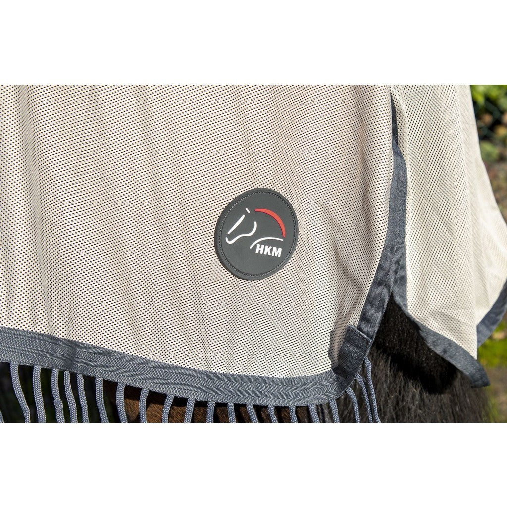 Manta para caballo HKM Style Ride on Fly Sheet Fringes Style with removable detalle 5