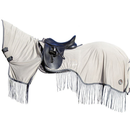 Manta para caballo HKM Style Ride on Fly Sheet Fringes Style with removable vista principal