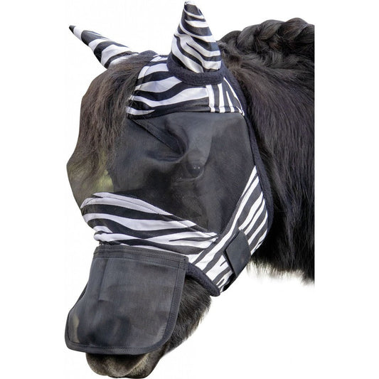 Máscara antimoscas HKM Anti máscara antimoscas Zebra - Shetty para equitación