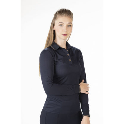 HKM Style Polo Shirt Rosegold Glamour Style Longsleeve para equitación - vista 5