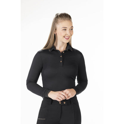 HKM Style Polo Shirt Rosegold Glamour Style Longsleeve para equitación