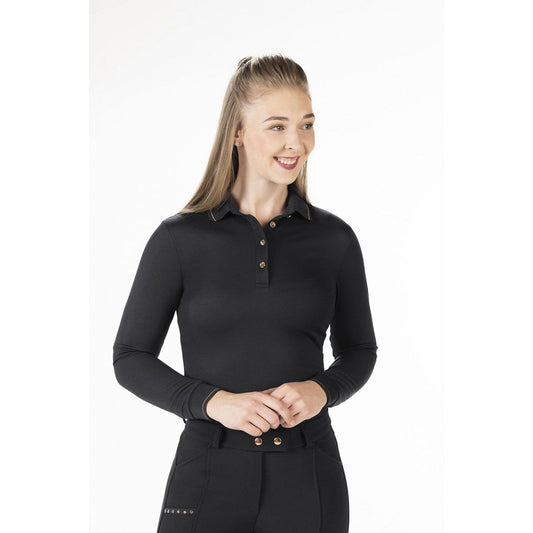 HKM Style Polo Shirt Rosegold Glamour Style Longsleeve para equitación