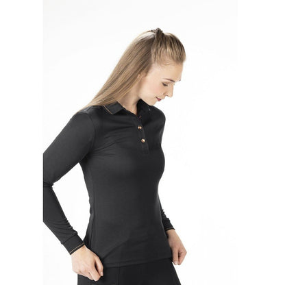 HKM Style Polo Shirt Rosegold Glamour Style Longsleeve para equitación - vista 3