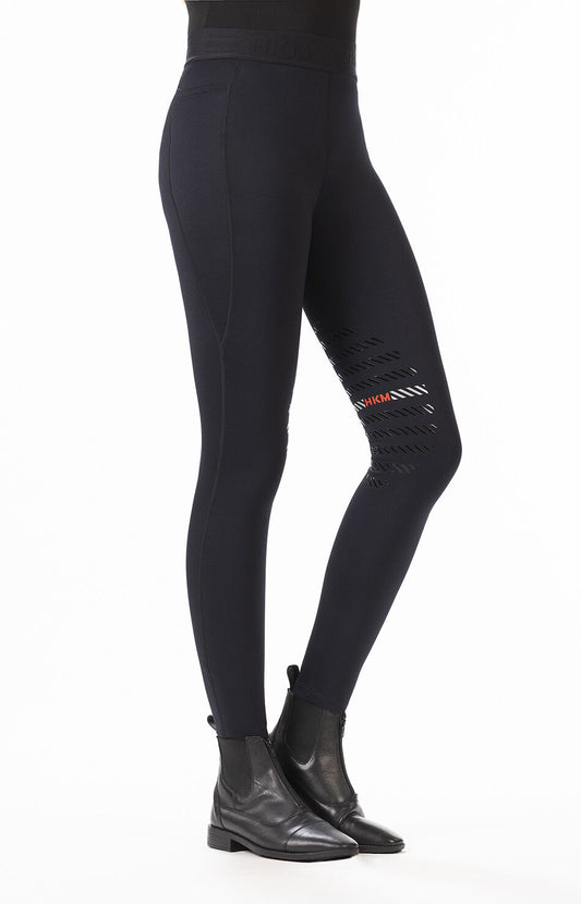 Pantalones Leggings de montar -Sports- rodillera sintét - Adulto HKM para equitación - vista 2