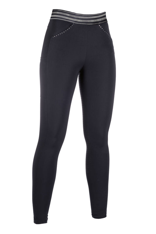 Pantalones Leggings de montar -Pull on- culera full silicona HKM para equitación